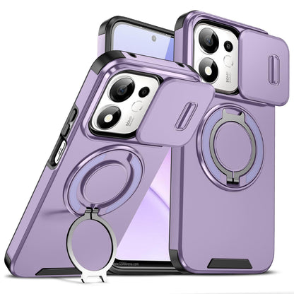 For Honor 600 Smart 5G Sliding Camshield Ring Holder Phone Case - Purple - EDA010162801B