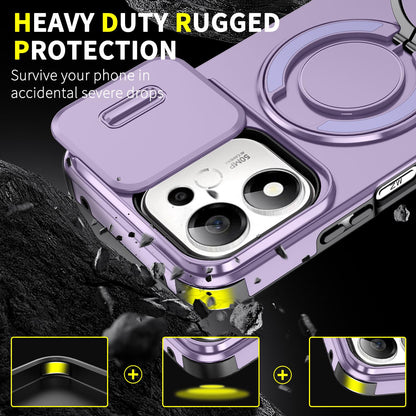 For Honor 600 Smart 5G Sliding Camshield Ring Holder Phone Case - Purple - EDA010162801B