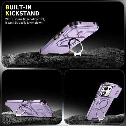 For Honor 600 Smart 5G Sliding Camshield Ring Holder Phone Case - Purple - EDA010162801B