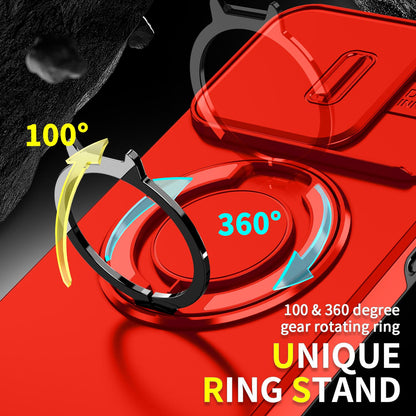 For Honor 600 Smart 5G Sliding Camshield Ring Holder Phone Case - Red - EDA010162801C