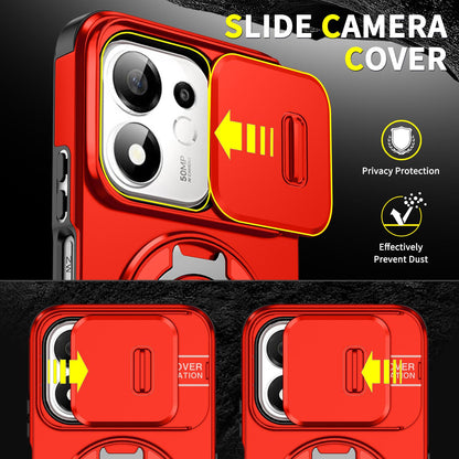 For Honor 600 Smart 5G Sliding Camshield Ring Holder Phone Case - Red - EDA010162801C