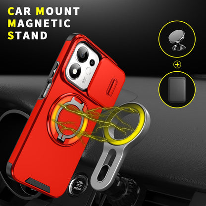 For Honor 600 Smart 5G Sliding Camshield Ring Holder Phone Case - Red - EDA010162801C