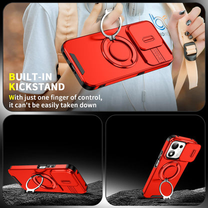 For Honor 600 Smart 5G Sliding Camshield Ring Holder Phone Case - Red - EDA010162801C