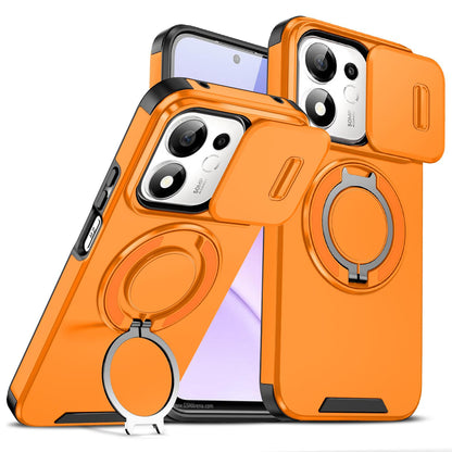 For Honor 600 Smart 5G Sliding Camshield Ring Holder Phone Case - Orange - EDA010162801D
