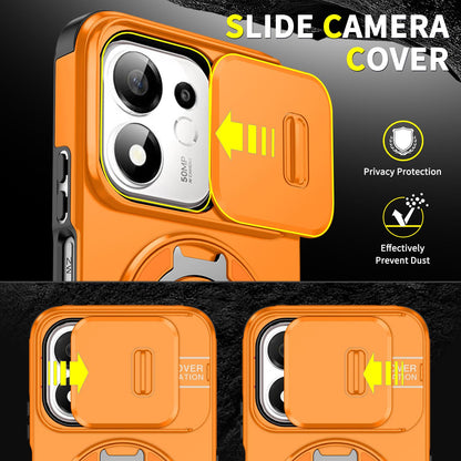 For Honor 600 Smart 5G Sliding Camshield Ring Holder Phone Case - Orange - EDA010162801D