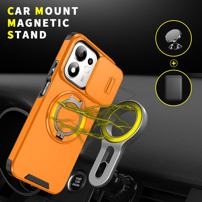 For Honor 600 Smart 5G Sliding Camshield Ring Holder Phone Case - Orange - EDA010162801D