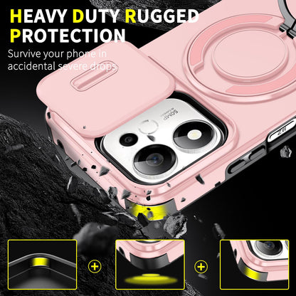 For Honor 600 Smart 5G Sliding Camshield Ring Holder Phone Case - Pink - EDA010162801E