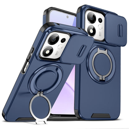 For Honor 600 Smart 5G Sliding Camshield Ring Holder Phone Case - Blue - EDA010162801F