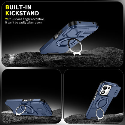 For Honor 600 Smart 5G Sliding Camshield Ring Holder Phone Case - Blue - EDA010162801F