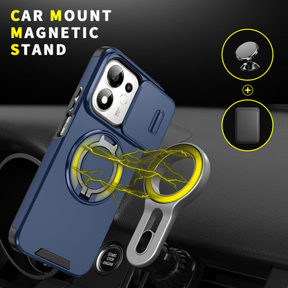For Honor 600 Smart 5G Sliding Camshield Ring Holder Phone Case - Blue - EDA010162801F