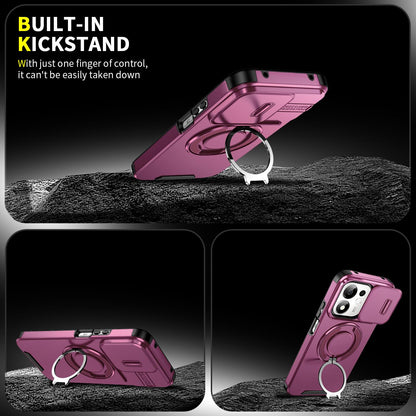 For Honor 600 Smart 5G Sliding Camshield Ring Holder Phone Case - Cherry Red - EDA010162801H