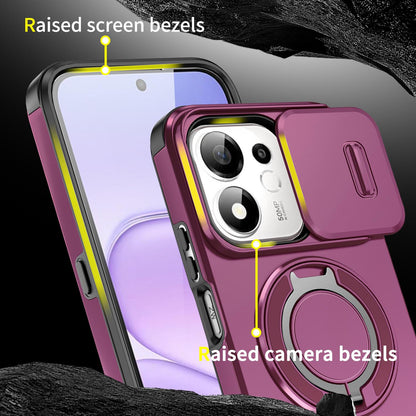 For Honor 600 Smart 5G Sliding Camshield Ring Holder Phone Case - Cherry Red - EDA010162801H