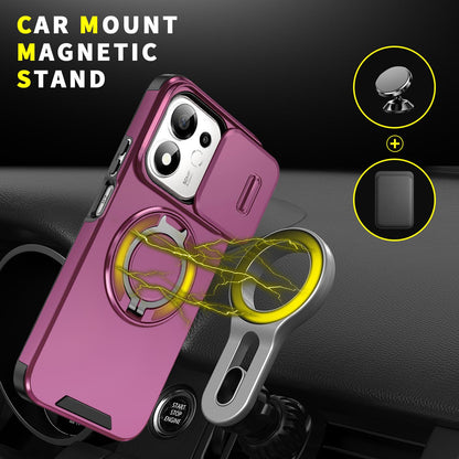 For Honor 600 Smart 5G Sliding Camshield Ring Holder Phone Case - Cherry Red - EDA010162801H