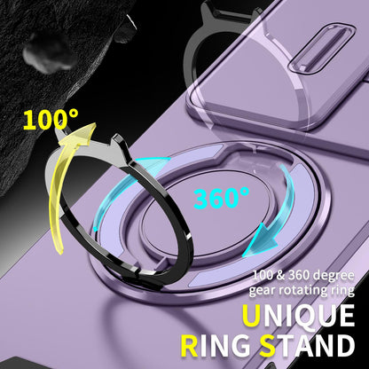 For Tecno Camon 40 Pro 4G Sliding Camshield Ring Holder Phone Case - Purple - EDA010162901B