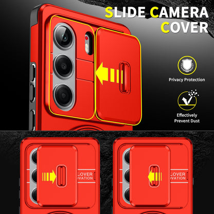 For Tecno Camon 40 Pro 4G Sliding Camshield Ring Holder Phone Case - Red - EDA010162901C