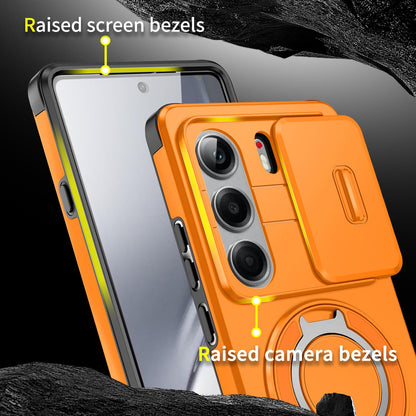 For Tecno Camon 40 Pro 4G Sliding Camshield Ring Holder Phone Case - Orange - EDA010162901D