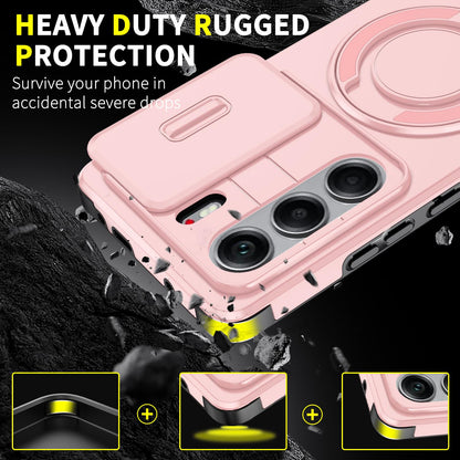 For Tecno Camon 40 Pro 4G Sliding Camshield Ring Holder Phone Case - Pink - EDA010162901E