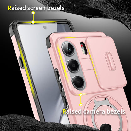 For Tecno Camon 40 Pro 4G Sliding Camshield Ring Holder Phone Case - Pink - EDA010162901E