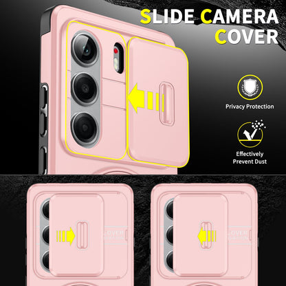 For Tecno Camon 40 Pro 4G Sliding Camshield Ring Holder Phone Case - Pink - EDA010162901E