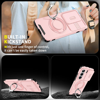 For Tecno Camon 40 Pro 4G Sliding Camshield Ring Holder Phone Case - Pink - EDA010162901E