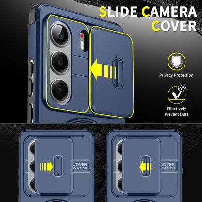 For Tecno Camon 40 Pro 4G Sliding Camshield Ring Holder Phone Case - Blue - EDA010162901F