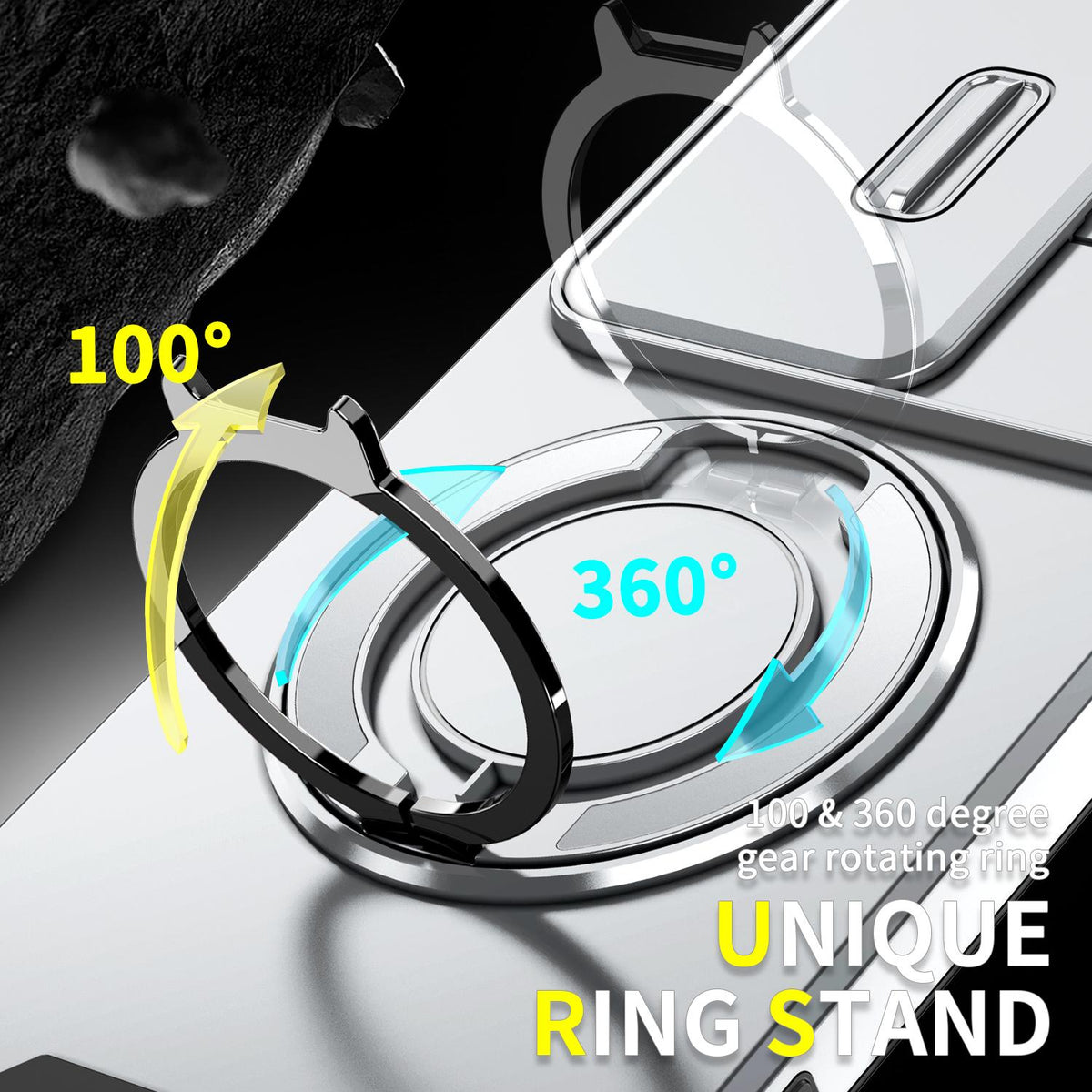 For Tecno Camon 40 Pro 4G Sliding Camshield Ring Holder Phone Case - Silver - EDA010162901G