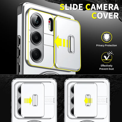 For Tecno Camon 40 Pro 4G Sliding Camshield Ring Holder Phone Case - Silver - EDA010162901G