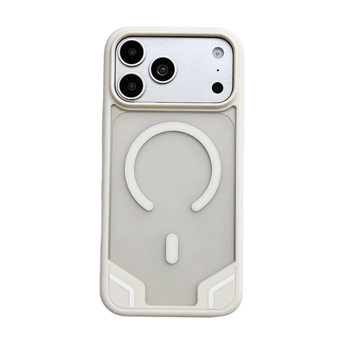 For iPhone 17 Pro Armor 2 in 1 TPU Hybrid PC Frosted Magnetic Phone Case - White - EDA010168102B
