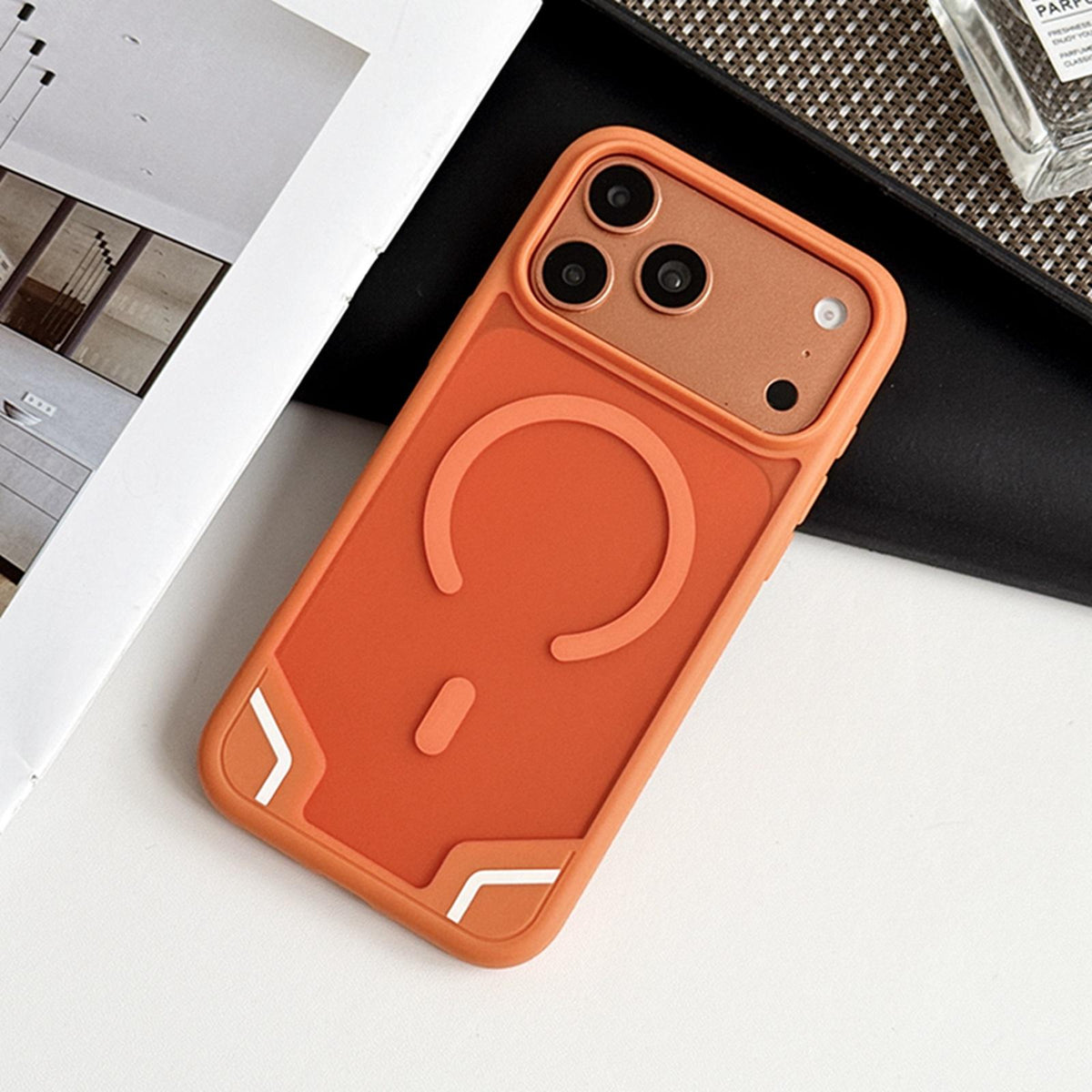 For iPhone 17 Pro Armor 2 in 1 TPU Hybrid PC Frosted Magnetic Phone Case - Orange - EDA010168102C