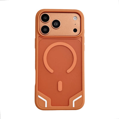 For iPhone 18 Pro Armor 2 in 1 TPU Hybrid PC Frosted Magnetic Phone Case - Orange - EDA010168104C