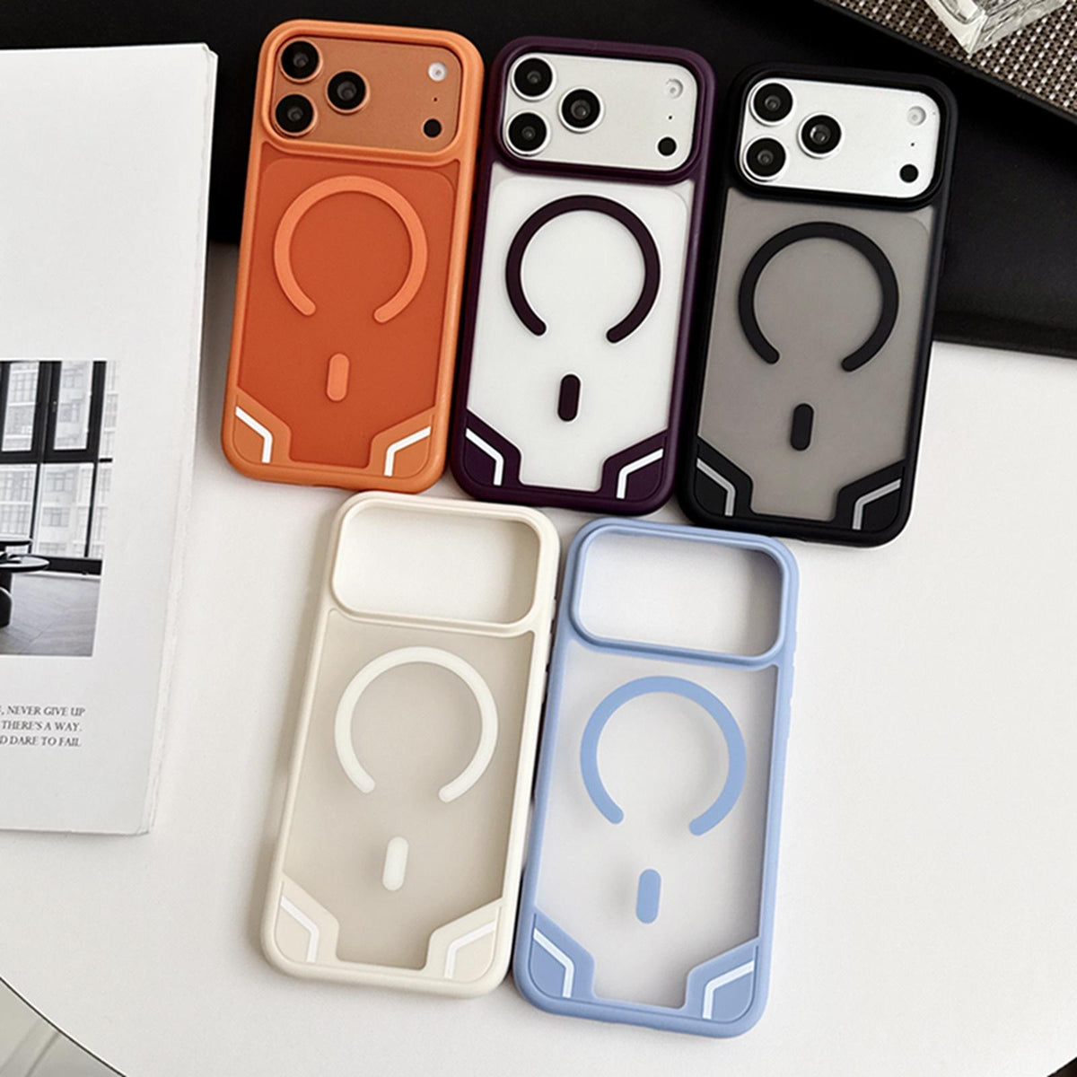 For iPhone 17 Pro Armor 2 in 1 TPU Hybrid PC Frosted Magnetic Phone Case - Blue - EDA010168102D