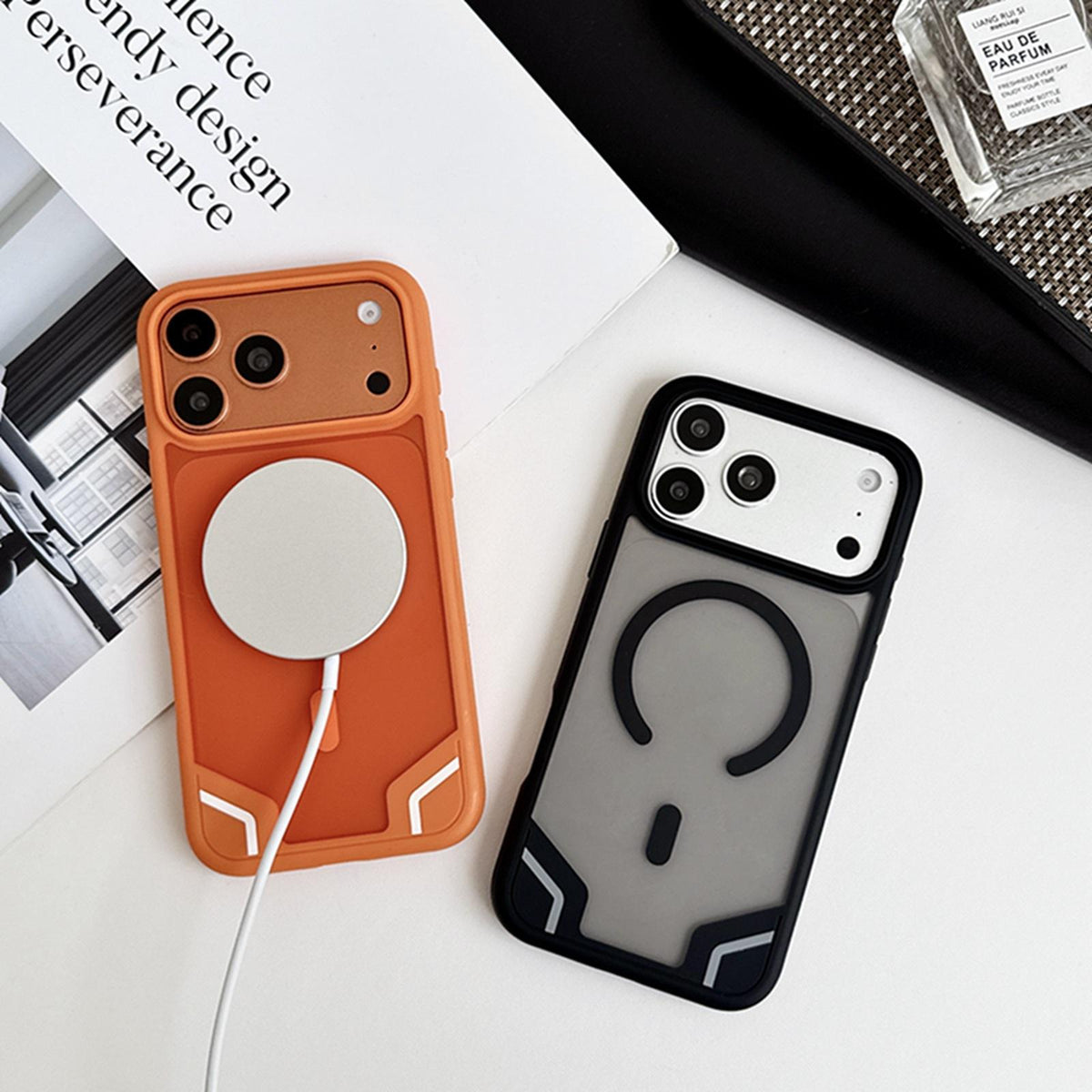 For iPhone 17 Pro Armor 2 in 1 TPU Hybrid PC Frosted Magnetic Phone Case - Blue - EDA010168102D