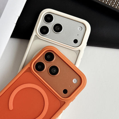 For iPhone 18 Pro Armor 2 in 1 TPU Hybrid PC Frosted Magnetic Phone Case - White - EDA010168104B