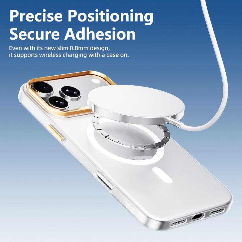 For iPhone 18 Pro ABEEL Lightweight Semi Transparent Frosted Magnetic PC Phone Case - Blue - EDA010171901B
