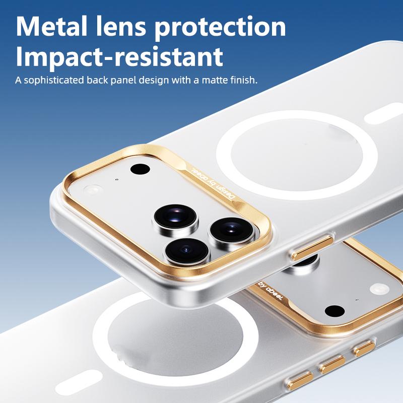For iPhone 17 Pro ABEEL Lightweight Semi Transparent Frosted Magnetic PC Phone Case - Black - EDA010171904D