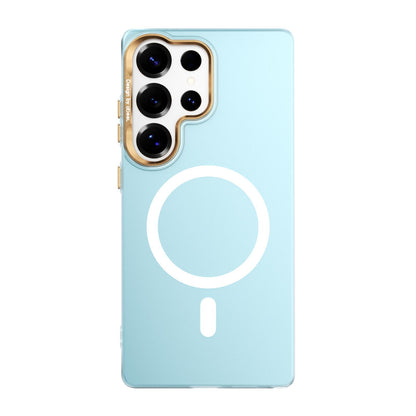 For Samsung Galaxy S25 Ultra 5G ABEEL Lightweight Semi Transparent Frosted Magnetic PC Phone Case - Blue - EDA010173604B