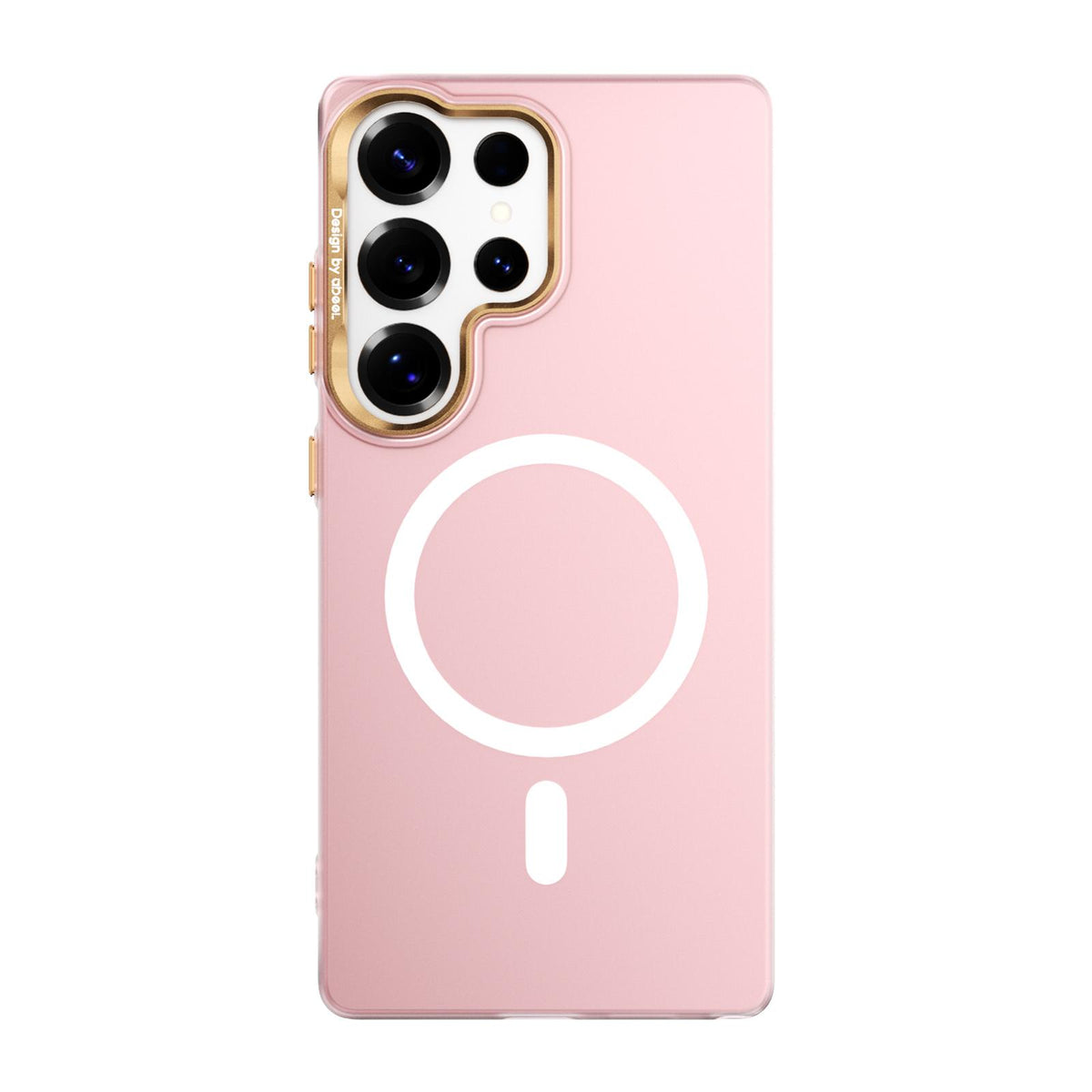 For Samsung Galaxy S25 Ultra 5G ABEEL Lightweight Semi Transparent Frosted Magnetic PC Phone Case - Pink - EDA010173604C