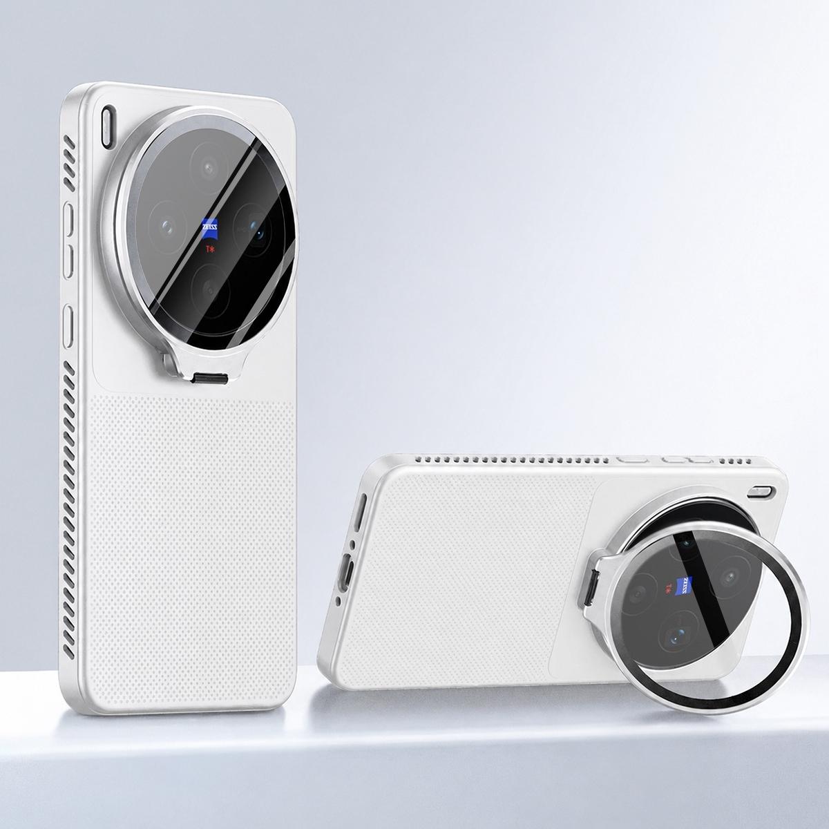 For vivo X300s Flip-Out Camera Cover Stand Honeycomb Cooling Phone Case - White - EDA010175606B