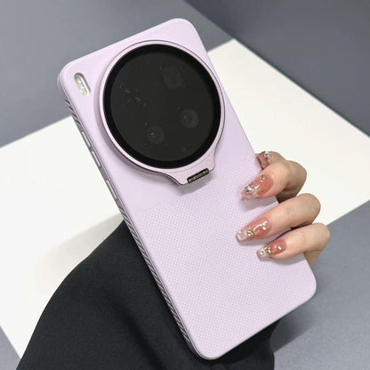For vivo X300s Flip-Out Camera Cover Stand Honeycomb Cooling Phone Case - Purple - EDA010175606D