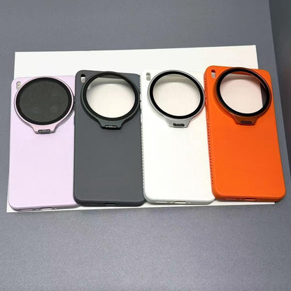 For vivo X300 Flip-Out Camera Cover Stand Honeycomb Cooling Phone Case - Orange - EDA010175604A