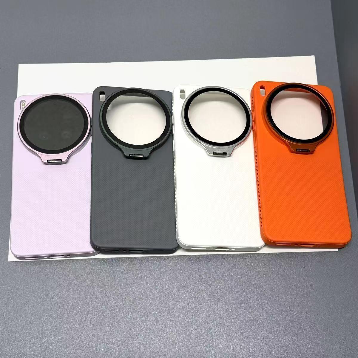 For vivo X300s Flip-Out Camera Cover Stand Honeycomb Cooling Phone Case - Orange - EDA010175606A