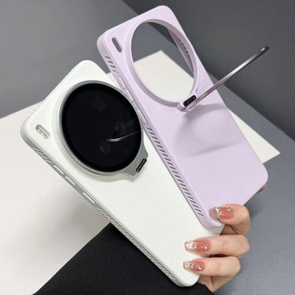 For vivo X300s Flip-Out Camera Cover Stand Honeycomb Cooling Phone Case - Orange - EDA010175606A