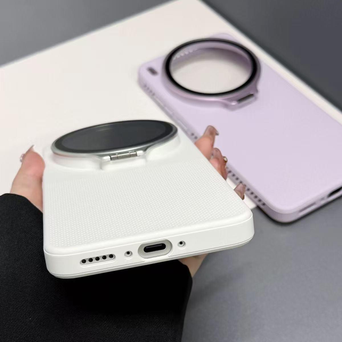 For vivo X300 Flip-Out Camera Cover Stand Honeycomb Cooling Phone Case - Orange - EDA010175604A