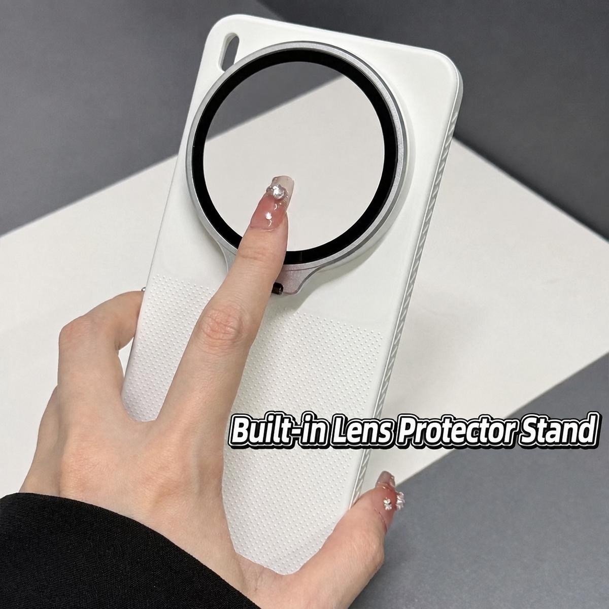 For vivo X300s Flip-Out Camera Cover Stand Honeycomb Cooling Phone Case - Orange - EDA010175606A