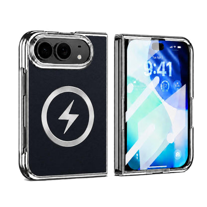 For iPhone Duo Flash Magnetic Integrated Film Phone Case - Black - EDA010177101A