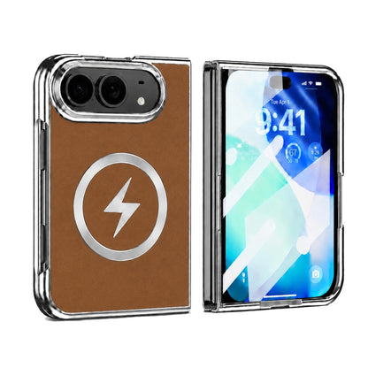 For iPhone Duo Flash Magnetic Integrated Film Phone Case - Brown - EDA010177101C