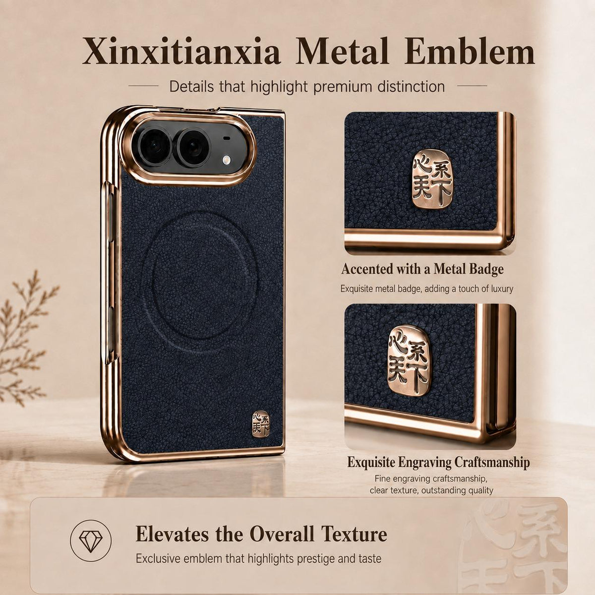 For iPhone Duo Litchi-Grain Magnetic Integrated Screen Protector Phone Case - Purple - EDA010177901E