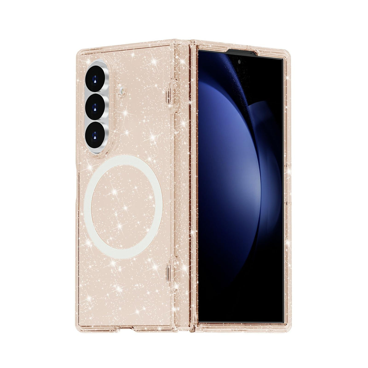 For Galaxy Z Fold8 Ultra 5G Terminator Style Glitter Powder MagSafe Magnetic Phone Case - Gold - EDA010178102D