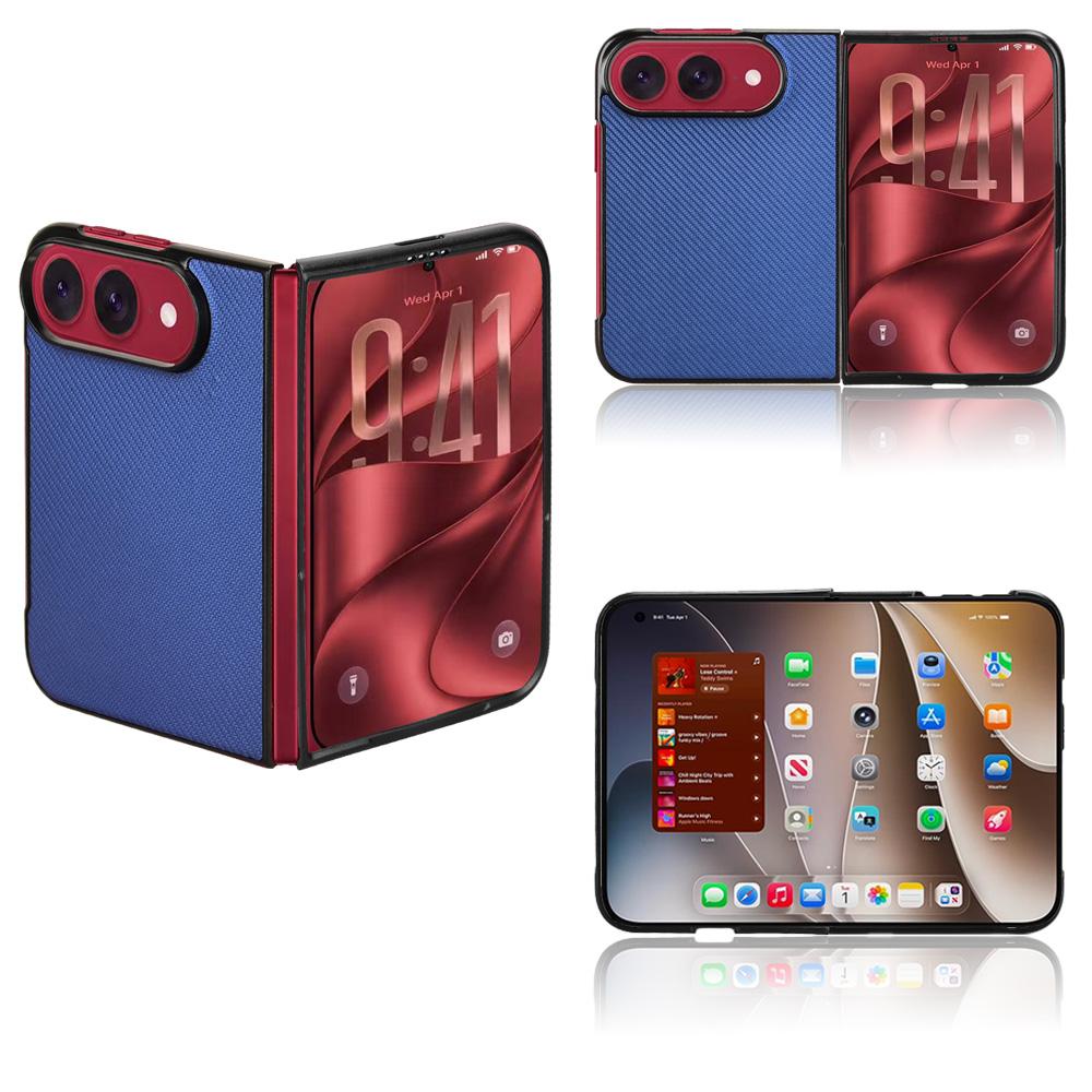For iPhone Duo PU Leather PC Phone Case - Blue - EDA010179801C