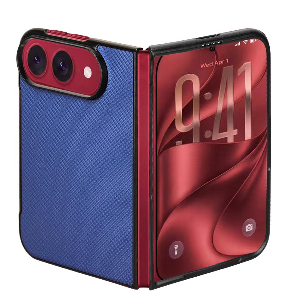 For iPhone Duo PU Leather PC Phone Case - Blue - EDA010179801C